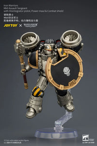 Warhammer The Horus Heresy Iron Warriors MkII Assault Sergeant with Disintegrator Pistol, Power Maul & Combat Shield 1/18 Scale Action Figure