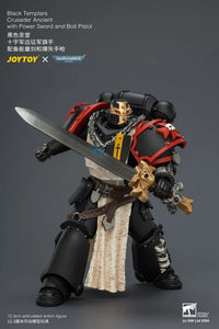 Warhammer 40,000 Black Templars Crusader Ancient with Power Sword and Bolt Pistol 1/18 Scale Action Figure