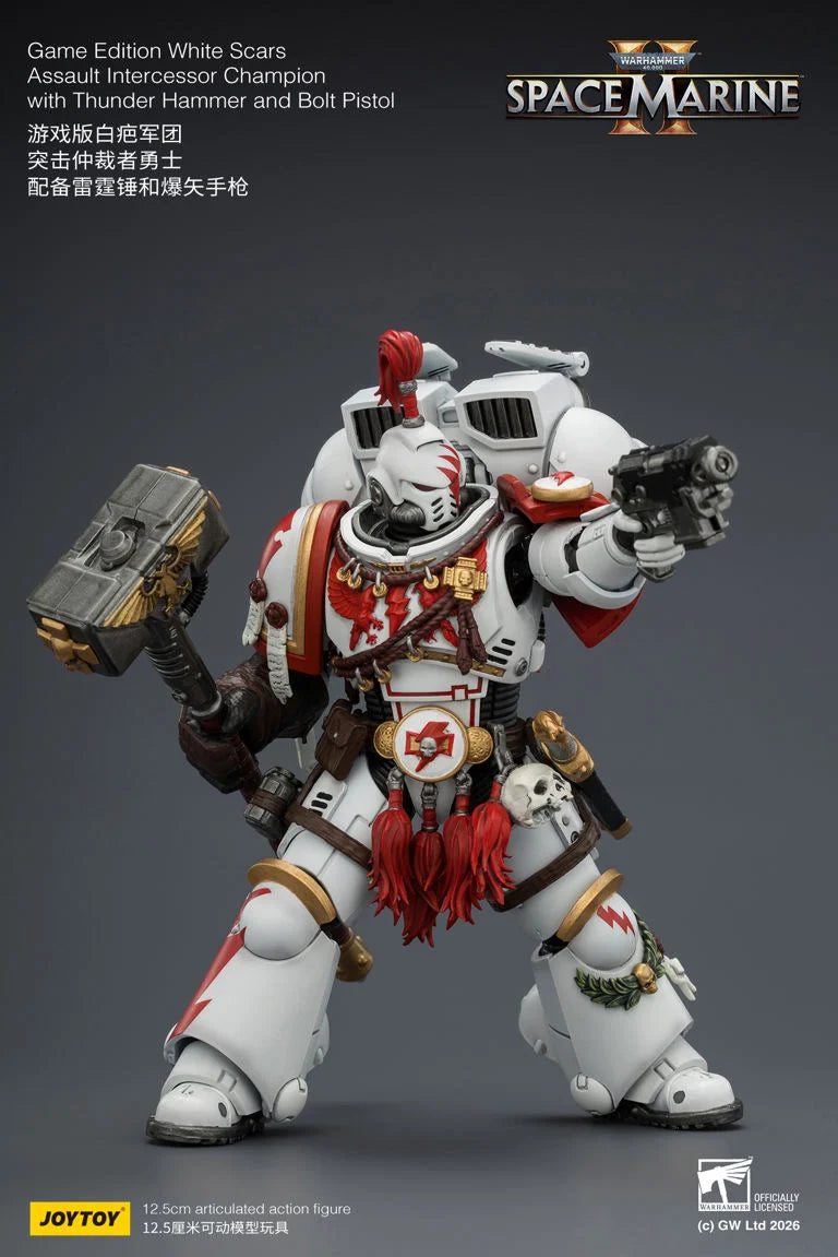 Warhammer 40K Space Marine 2 White Scars Assault Intercessor Champion (Game Edition) 1/18 Scale Action Figure