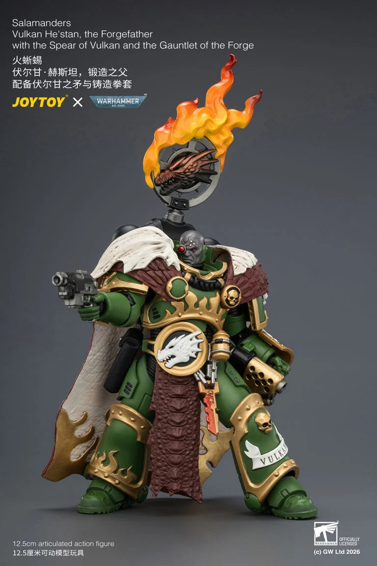 Warhammer 40K Salamanders Vulkan He'Stan The Forgefather 1/18 Scale Action Figure