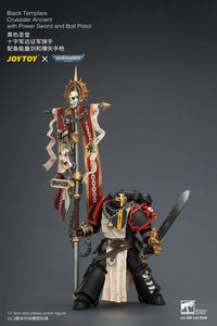 Warhammer 40,000 Black Templars Crusader Ancient with Power Sword and Bolt Pistol 1/18 Scale Action Figure
