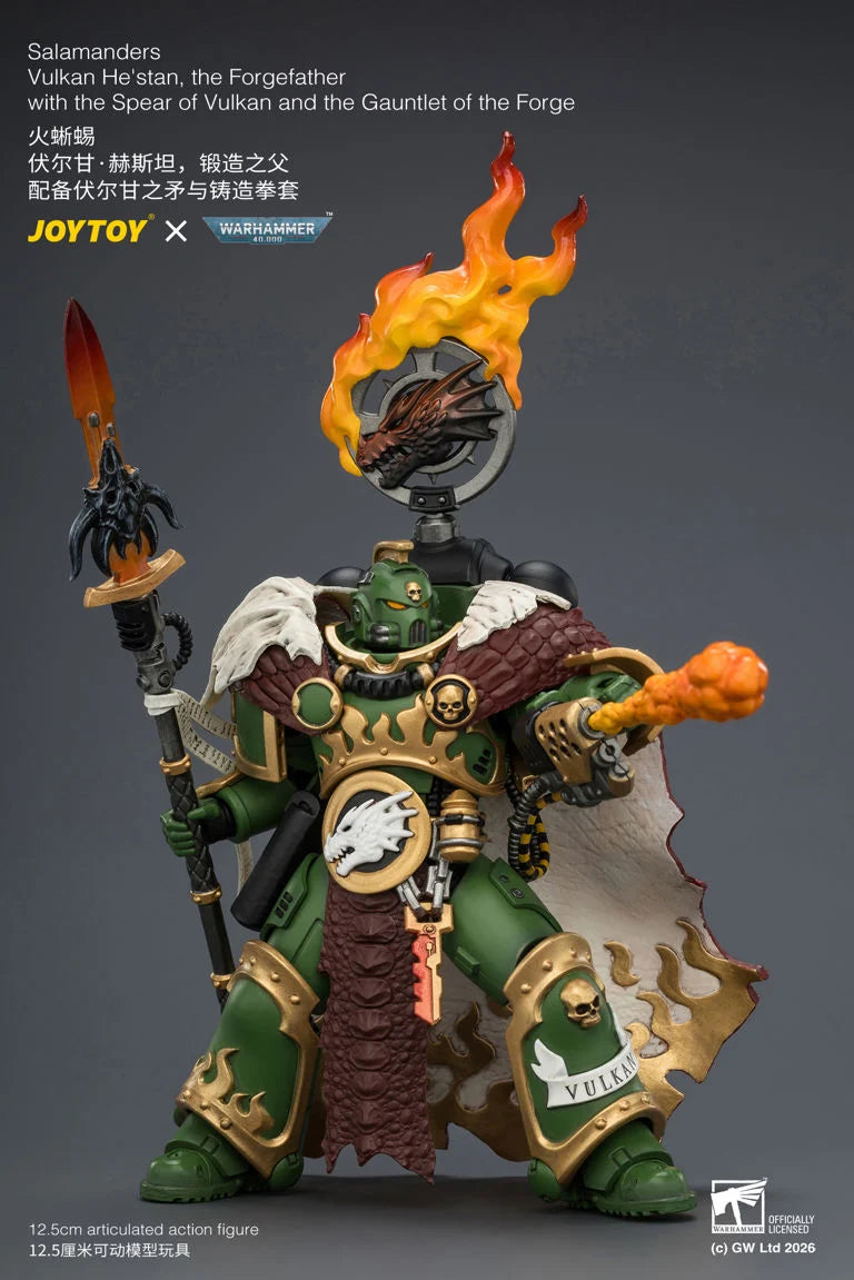Warhammer 40K Salamanders Vulkan He'Stan The Forgefather 1/18 Scale Action Figure