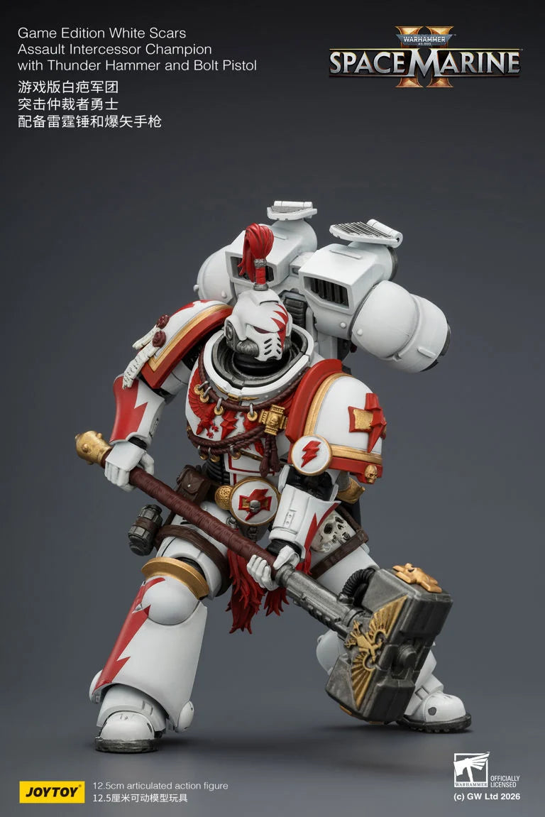 Warhammer 40K Space Marine 2 White Scars Assault Intercessor Champion (Game Edition) 1/18 Scale Action Figure