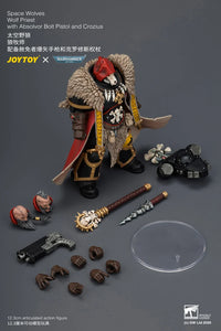 Warhammer 40,000 Space Wolves Wolf Priest with Absolvor Bolt Pistol and Crozius 1/18 Scale Action Figure