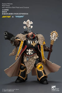 Warhammer 40,000 Space Wolves Wolf Priest with Absolvor Bolt Pistol and Crozius 1/18 Scale Action Figure