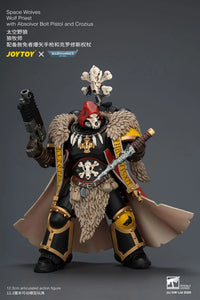 Warhammer 40,000 Space Wolves Wolf Priest with Absolvor Bolt Pistol and Crozius 1/18 Scale Action Figure
