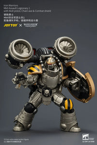 Warhammer The Horus Heresy Iron Warriors MkII Assault Legionary 1 with Bolt Pistol, Chain Axe & Combat Shield 1/18 Scale Action Figure