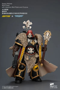 Warhammer 40,000 Space Wolves Wolf Priest with Absolvor Bolt Pistol and Crozius 1/18 Scale Action Figure