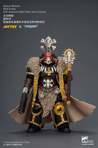 Warhammer 40,000 Space Wolves Wolf Priest with Absolvor Bolt Pistol and Crozius 1/18 Scale Action Figure