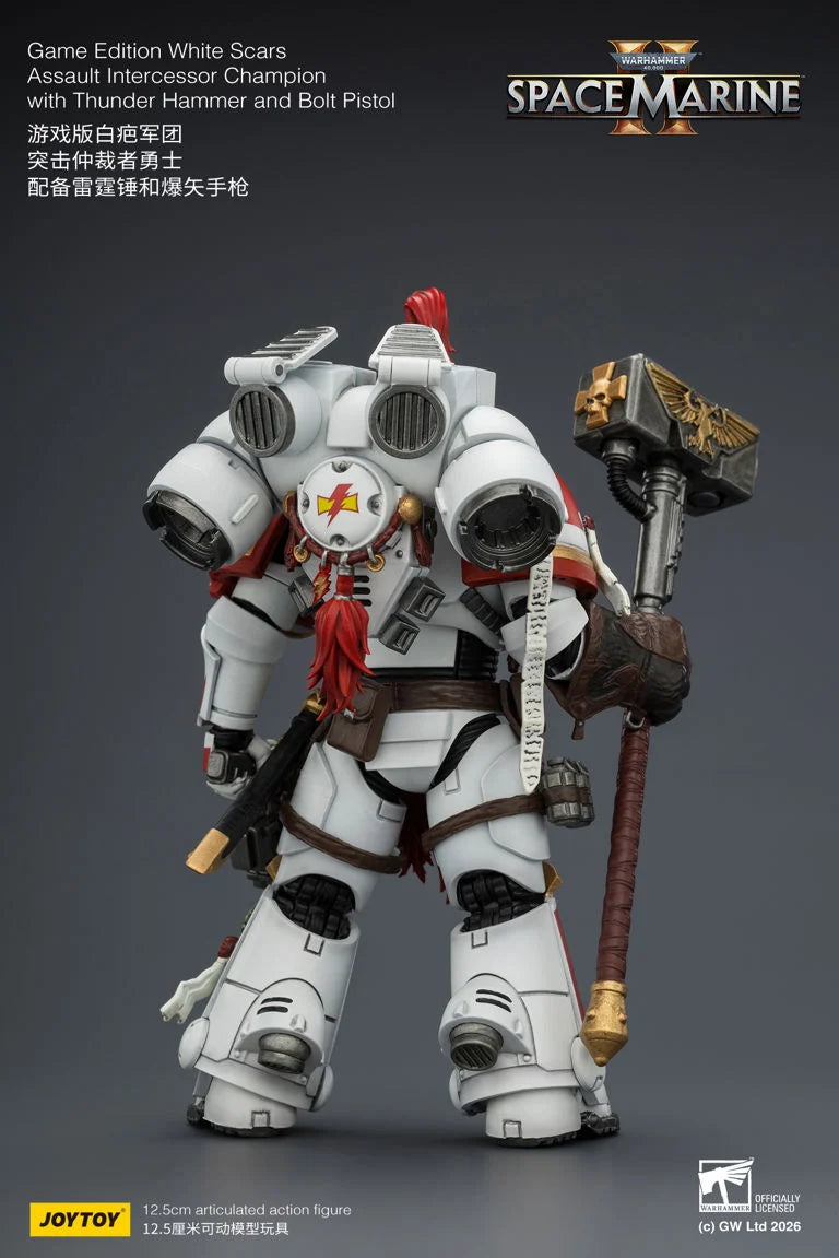 Warhammer 40K Space Marine 2 White Scars Assault Intercessor Champion (Game Edition) 1/18 Scale Action Figure
