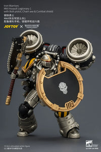 Warhammer The Horus Heresy Iron Warriors MkII Assault Legionary 1 with Bolt Pistol, Chain Axe & Combat Shield 1/18 Scale Action Figure