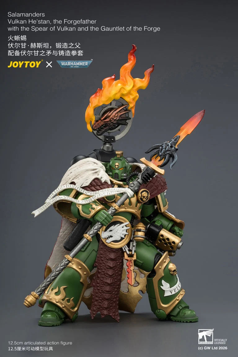 Warhammer 40K Salamanders Vulkan He'Stan The Forgefather 1/18 Scale Action Figure