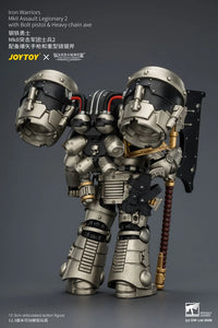 Warhammer The Horus Heresy Iron Warriors MkII Assault Legionary 2 with Bolt Pistol & Heavy Chain Axe 1/18 Scale Action Figure