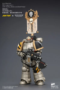 Warhammer The Horus Heresy Iron Warriors MkII Legionary 1 with Vexilla, Bolter and Bolt Pistol 1/18 Scale Action Figure