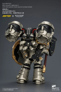 Warhammer The Horus Heresy Iron Warriors MkII Assault Legionary 1 with Bolt Pistol, Chain Axe & Combat Shield 1/18 Scale Action Figure