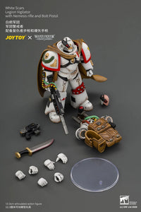 Warhammer The Horus Heresy White Scars Legion Vigilator with Nemesis Rifle and Bolt Pistol 1/18 Scale Action Figure