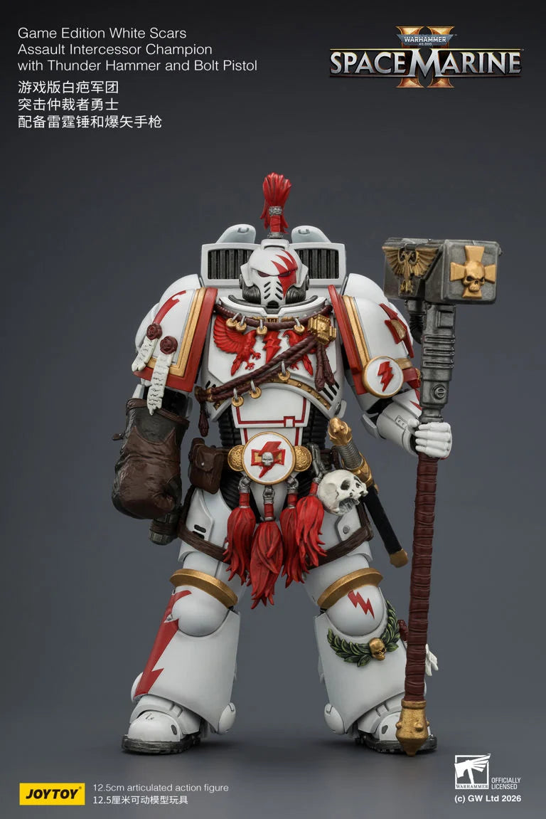 Warhammer 40K Space Marine 2 White Scars Assault Intercessor Champion (Game Edition) 1/18 Scale Action Figure