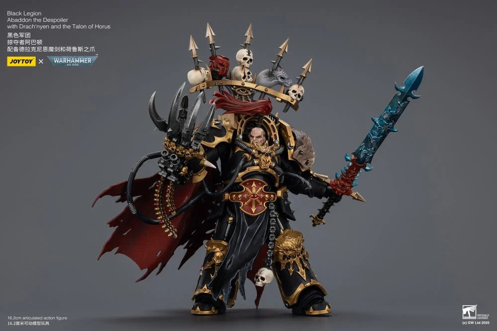 Warhammer 40,000 Black Legion Abaddon the Despoiler with Drach'nyen and the Talon of Horus 1/18 Scale Action Figure