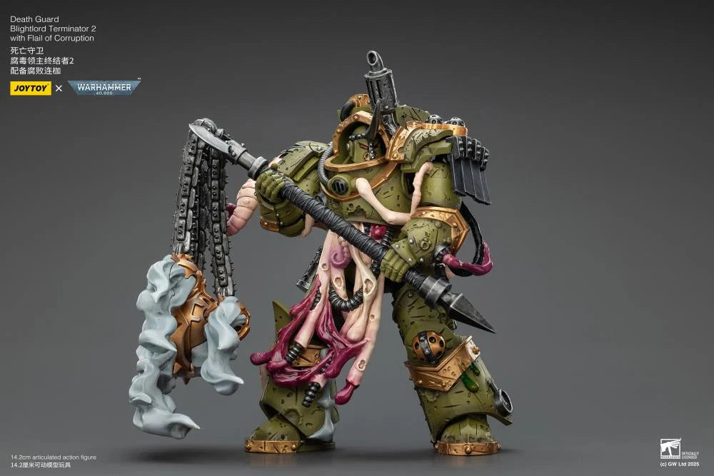Warhammer 40,000 Death Guard Blightlord Terminator (Ver. 2) with Flail of Corruption 1/18 Scale Action Figure
