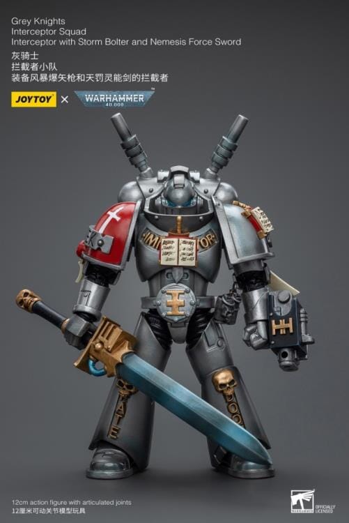 Warhammer 40K Grey Knights Interceptor Squad Interceptor with Storm Bolter and Nemesis Force Sword 1/18 Scale Figure