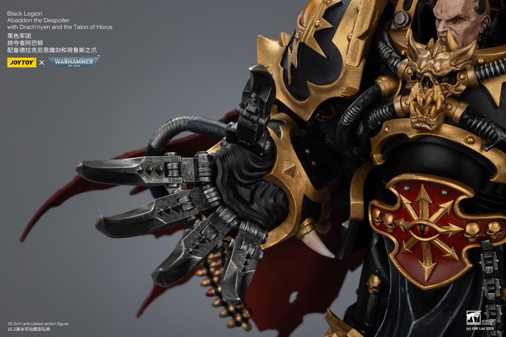 Warhammer 40,000 Black Legion Abaddon the Despoiler with Drach'nyen and the Talon of Horus 1/18 Scale Action Figure