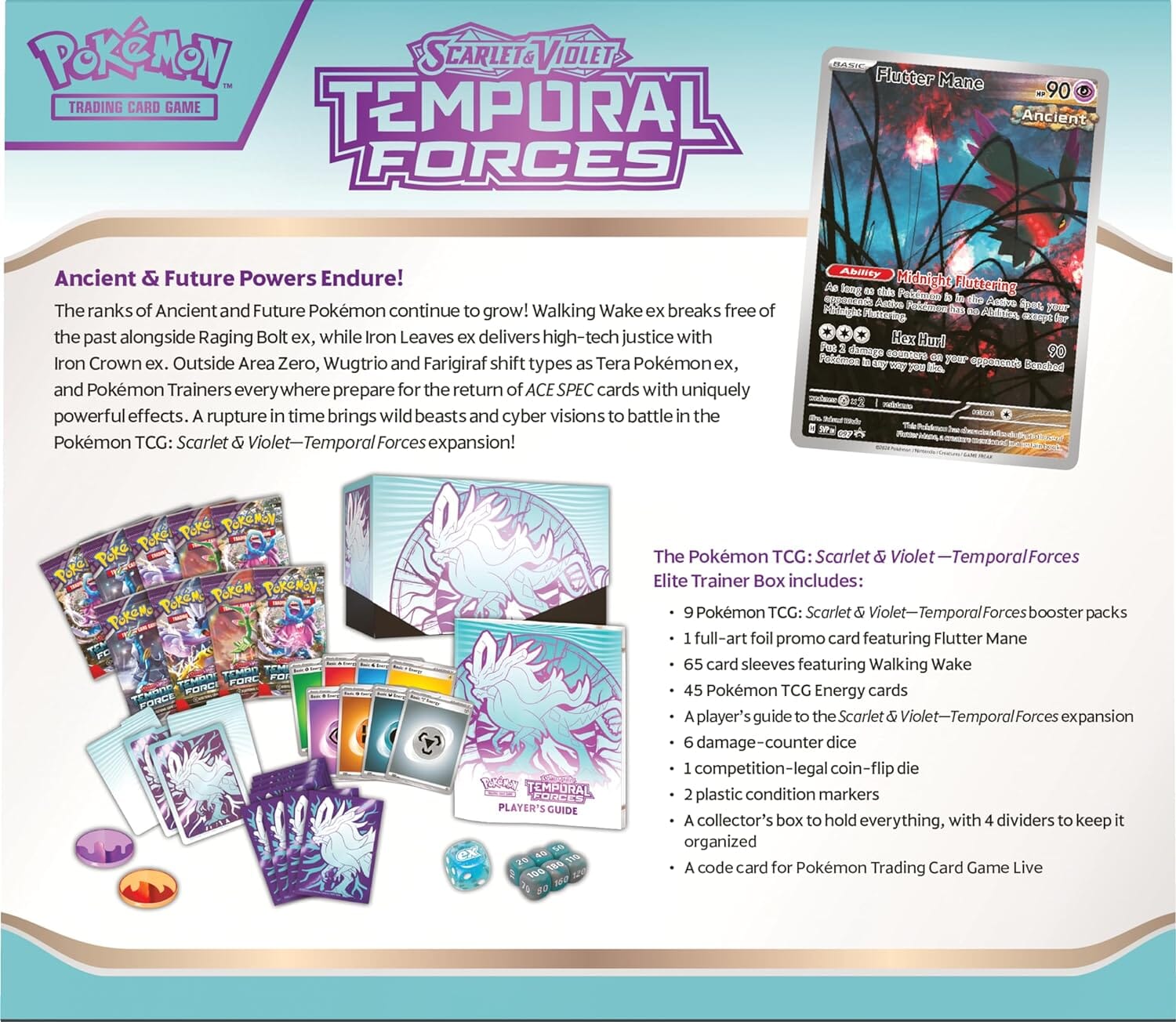Pokemon TCG Scarlet & Violet-Temporal Forces Elite Trainer Box (Walking Wake)