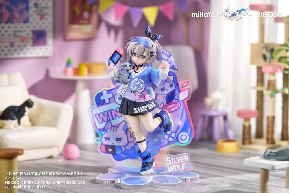 Honkai Star Rail Rise Up+ Chibi Cat Series Silver Wolf Figure
