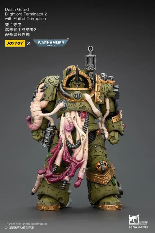 Warhammer 40,000 Death Guard Blightlord Terminator (Ver. 2) with Flail of Corruption 1/18 Scale Action Figure