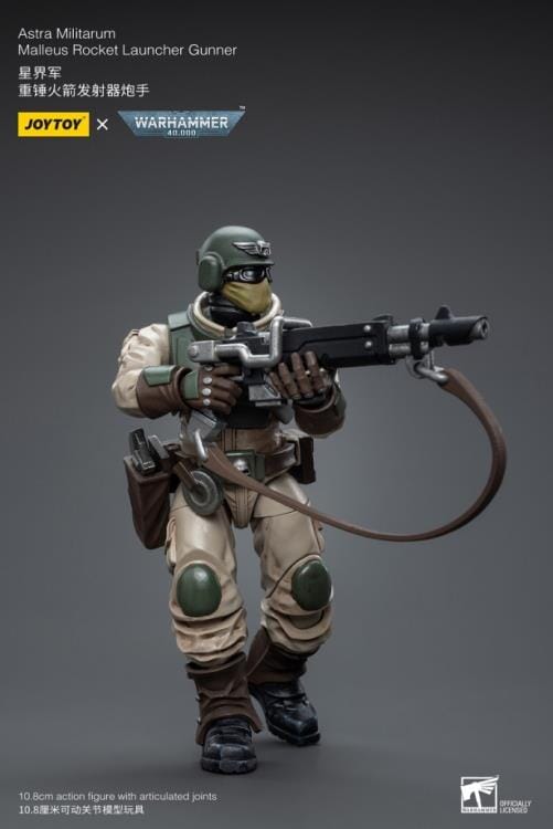 Warhammer 40K Astra Militarum Ordnance Brigade Team with Malleus Rocket Launcher 1/18 Scale Set