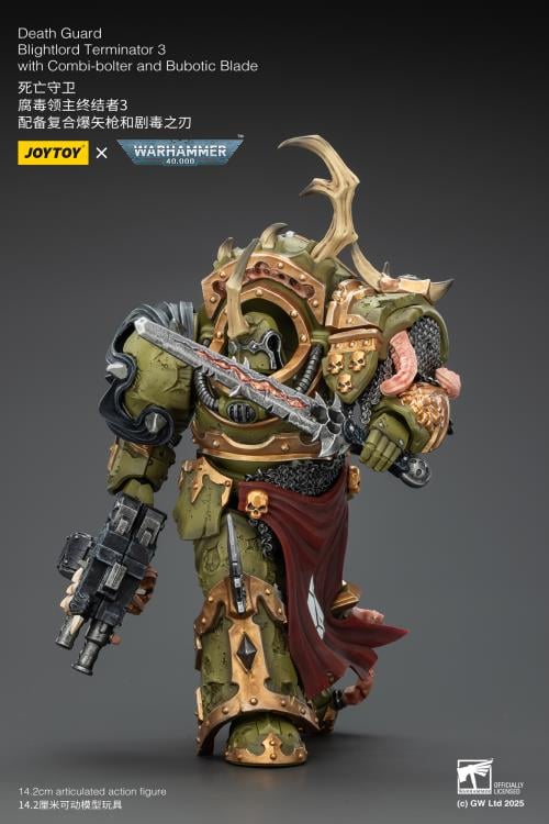 Warhammer 40,000 Death Guard Blightlord Terminator (Ver. 3) with Combi-bolter and Bubotic Blade 1/18 Scale Action Figure