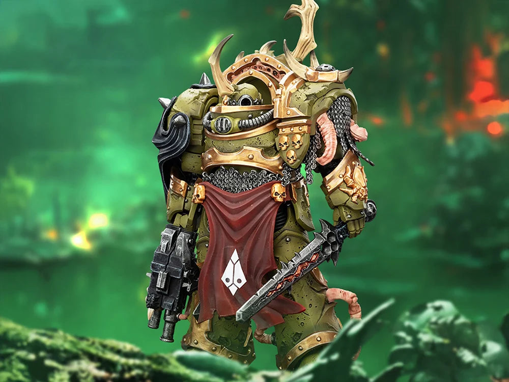 Warhammer 40,000 Death Guard Blightlord Terminator (Ver. 3) with Combi-bolter and Bubotic Blade 1/18 Scale Action Figure