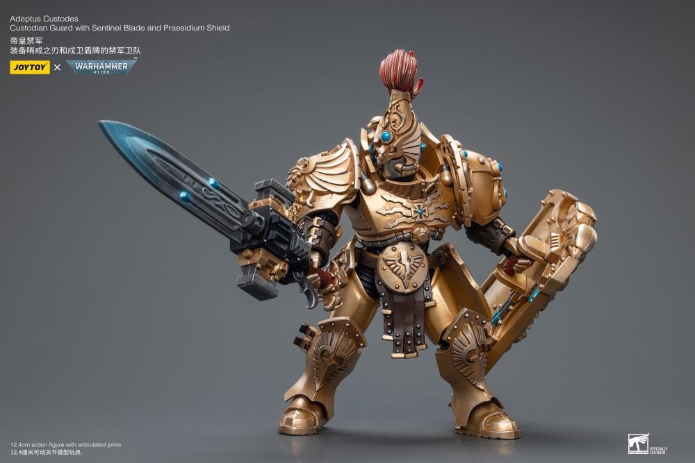 Warhammer 40K Adeptus Custodes Custodian Guard with Sentinel Blade and Praesidium Shield 1/18 Scale Figure
