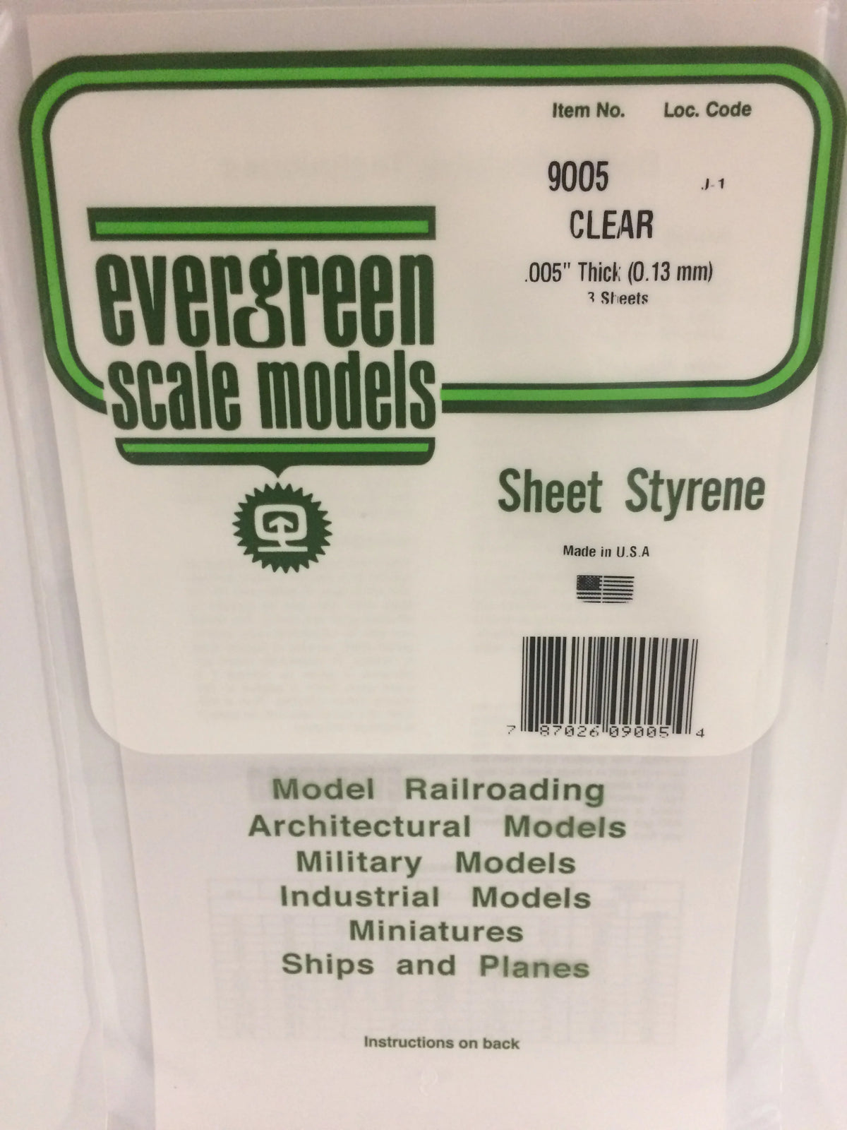.005 Clear Sheets 6"x12" 3pk