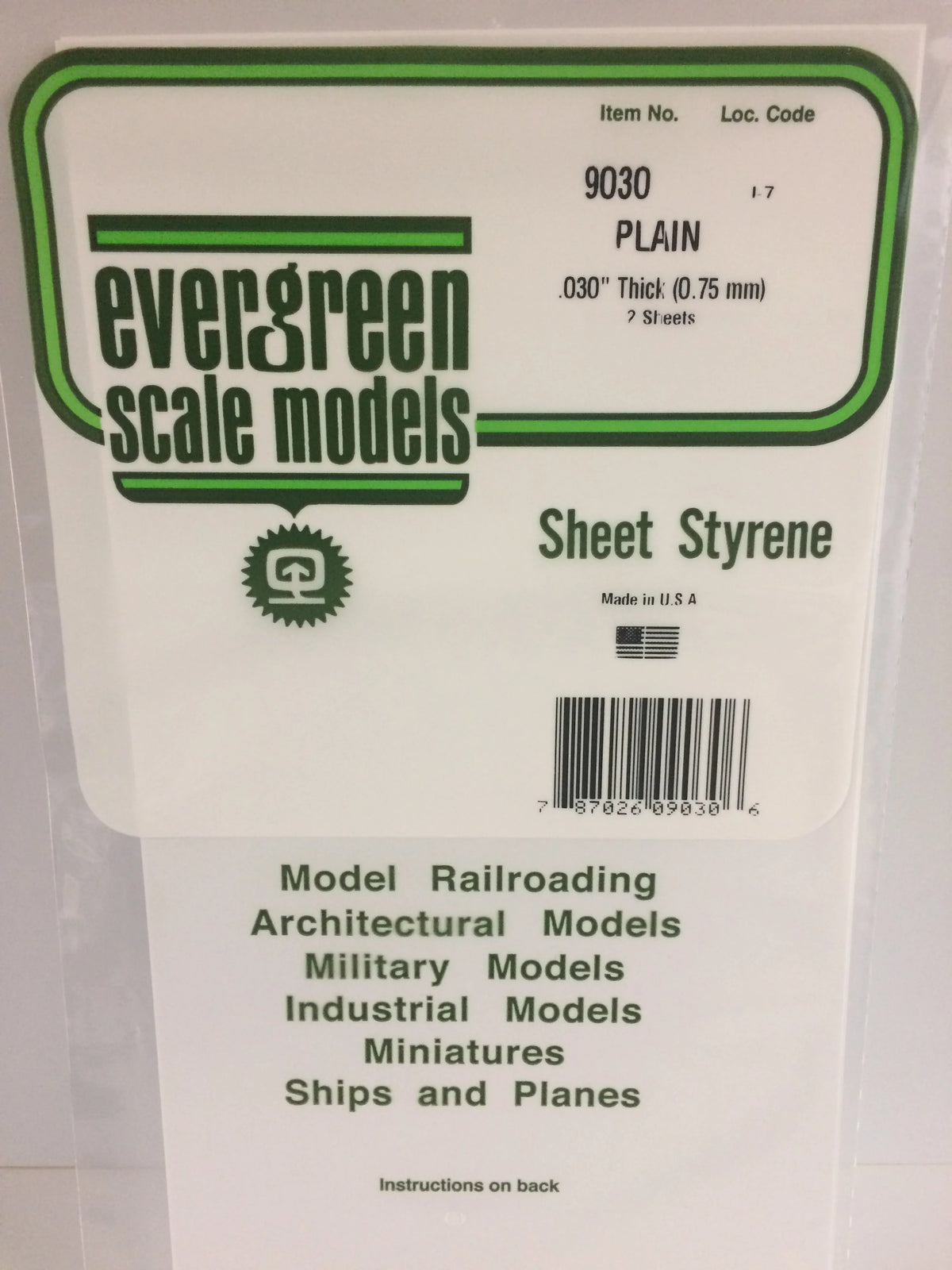 .030 Plain Sheets 6"x12" 2pk