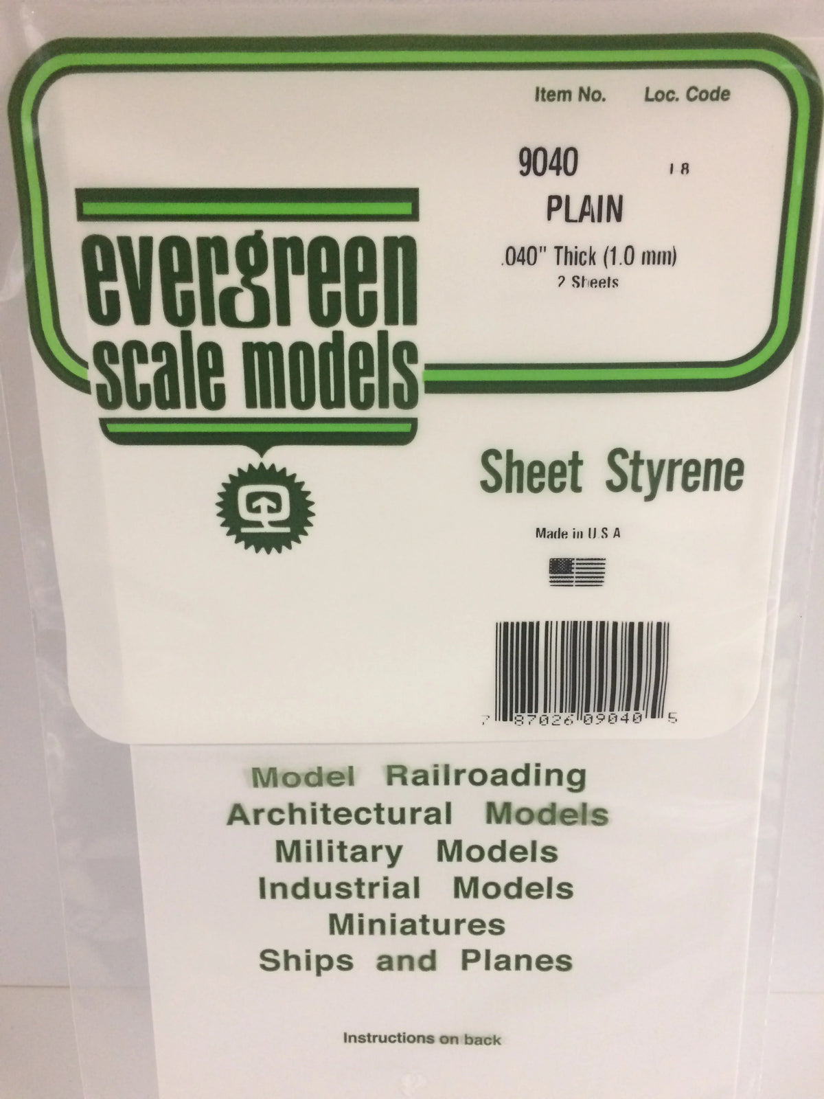 .040 Plain Sheets 6"x12" 2pk