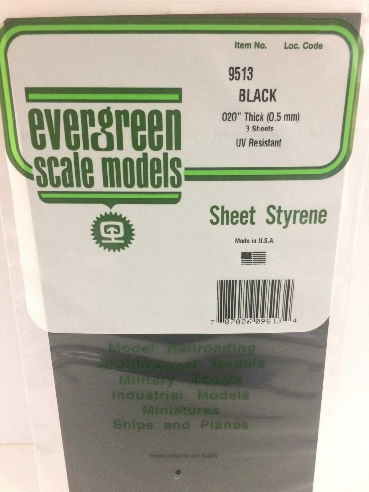 .020 Black Sheets 6"x12" 3pk
