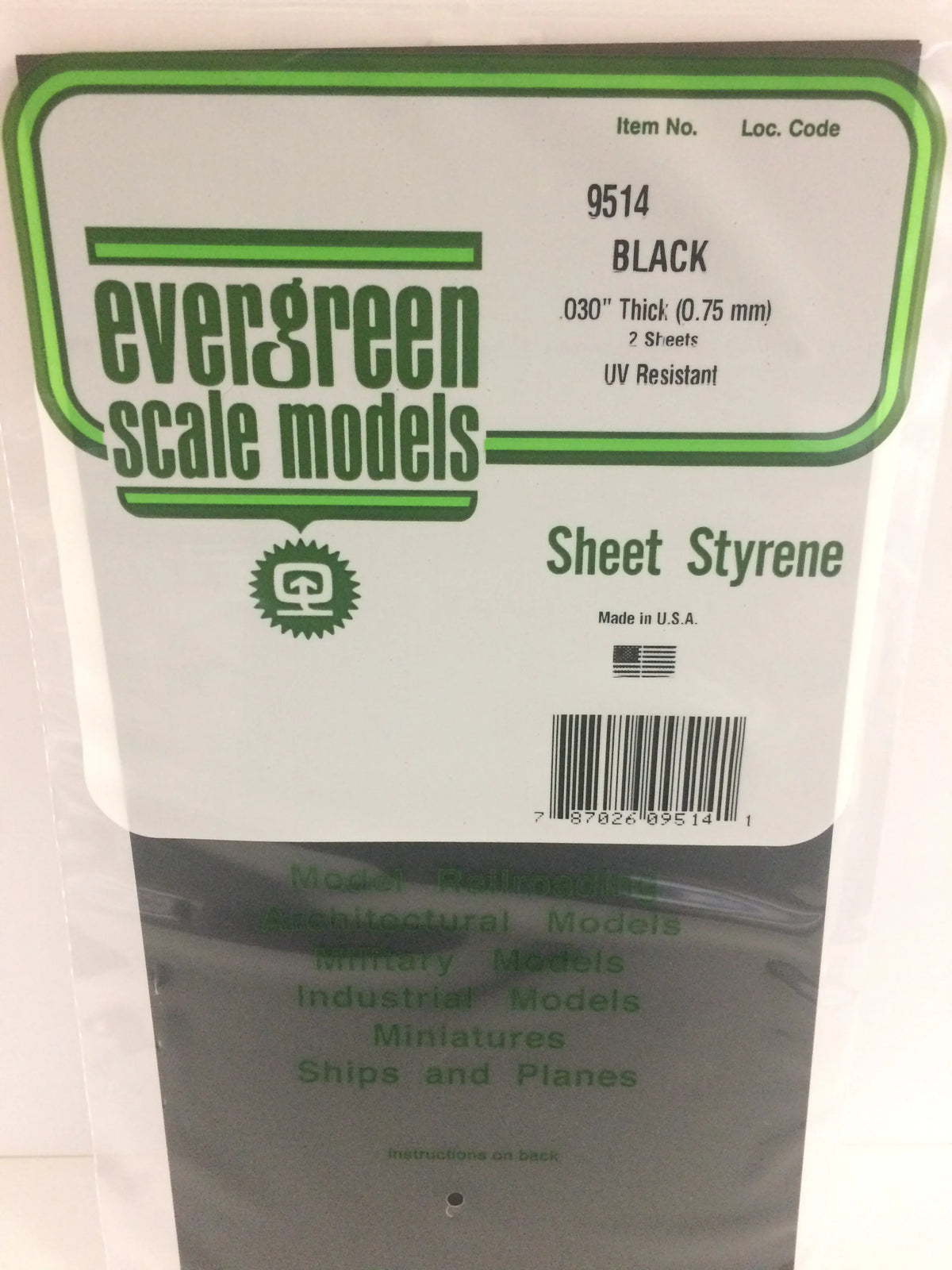 .030 Black Sheets 6"x12" 2pk