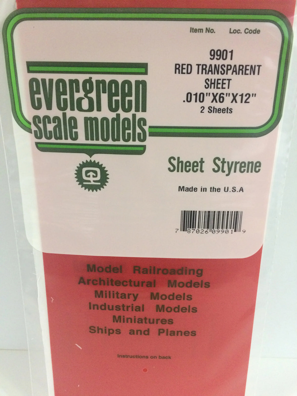 .010" x 6" x 12" Red 2pk