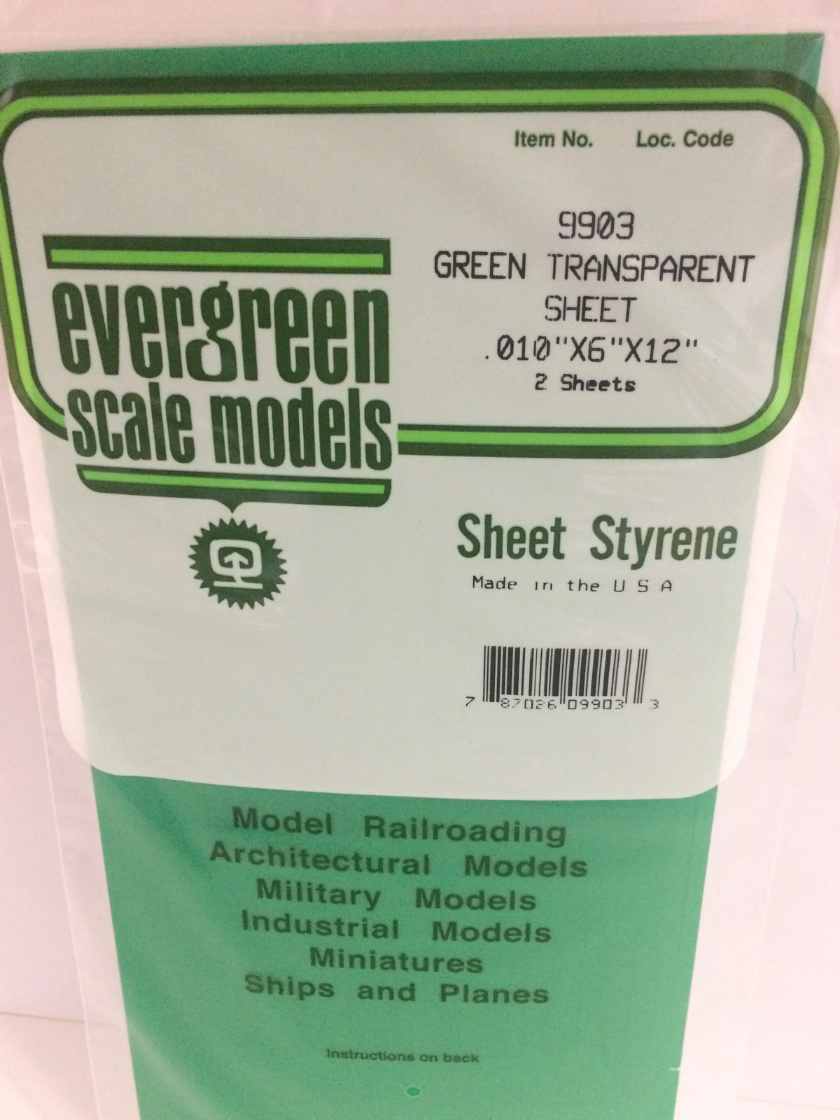 .010" x 6" x 12" Green 2Pk