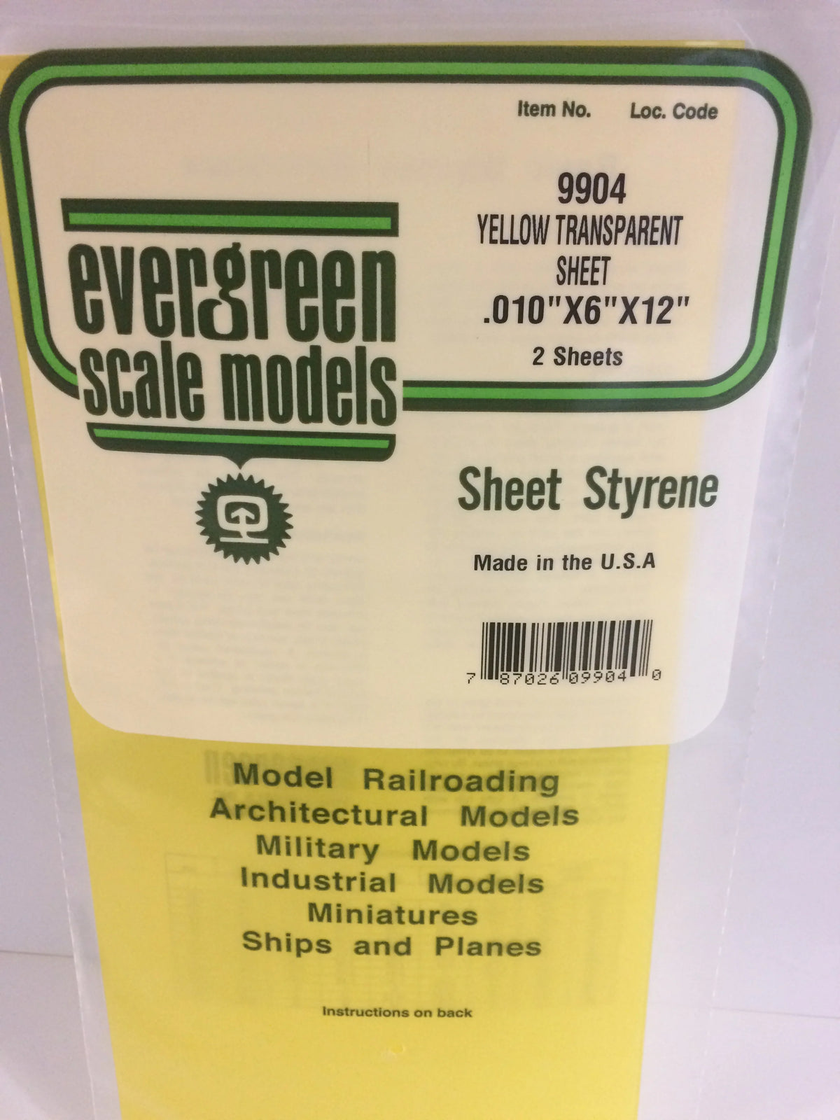 .010" x 6" x 12" Yellow 2Pk