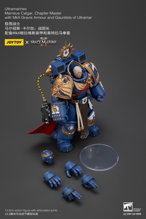 Warhammer 40,000 Space Marine 2 Ultramarines Marneus Calgar Chapter Master with MKX Gravis Armour and Gauntlets of Ultramar 1/18 Scale Action Figure
