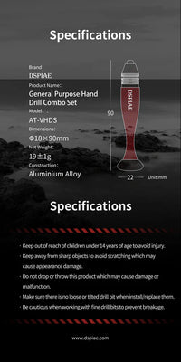 DSPIAE AT-VHDS General Purpose Hand Drill Combo Set