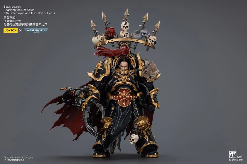 Warhammer 40,000 Black Legion Abaddon the Despoiler with Drach'nyen and the Talon of Horus 1/18 Scale Action Figure