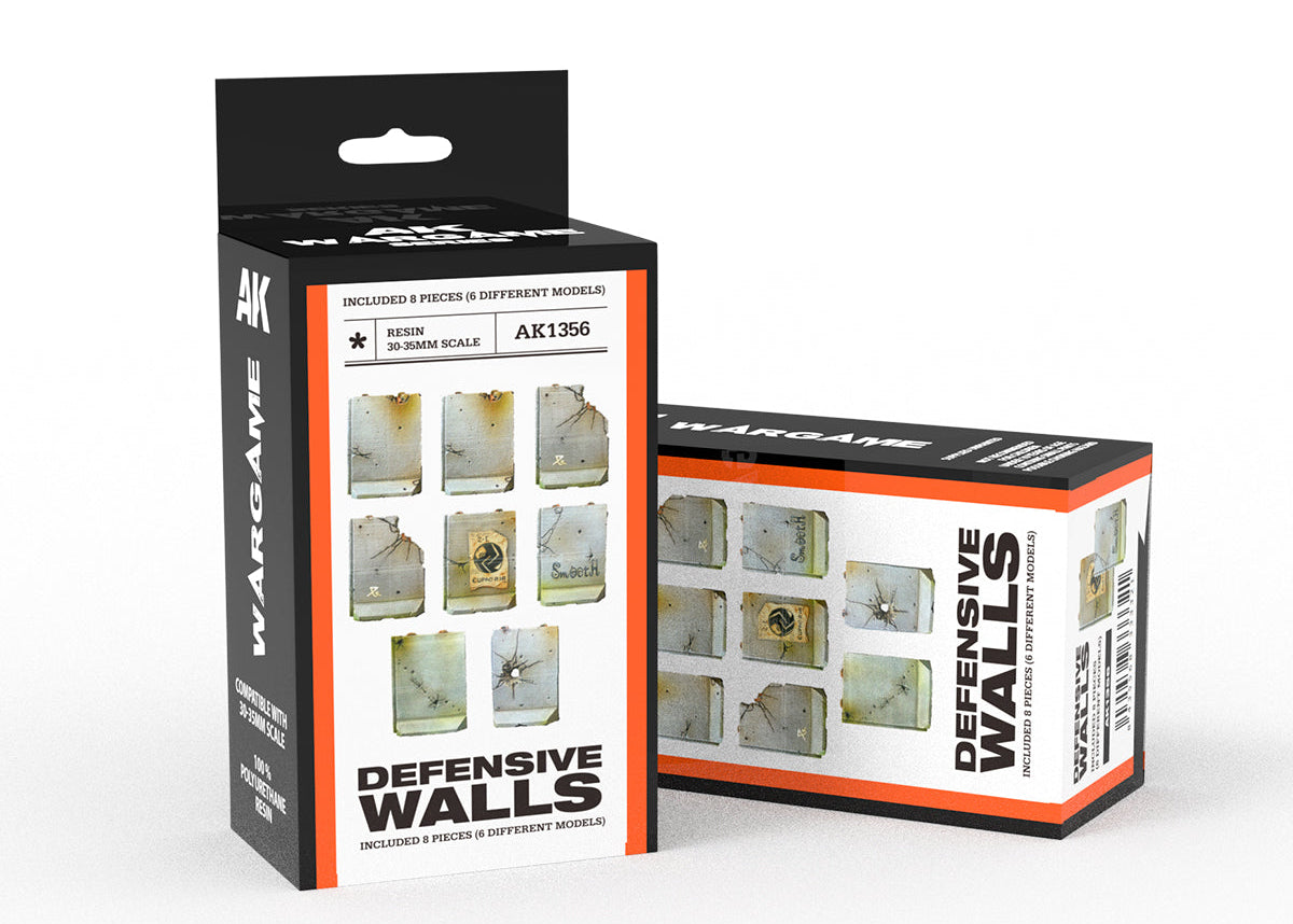 AK Interactive Defensive Walls Wargame Set polyurethane resin terrain