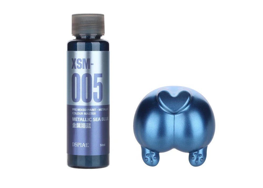 DSPIAE XSM-005 Water Based Pre-Mixed Paint METALLIC SEA BLUE 50ML