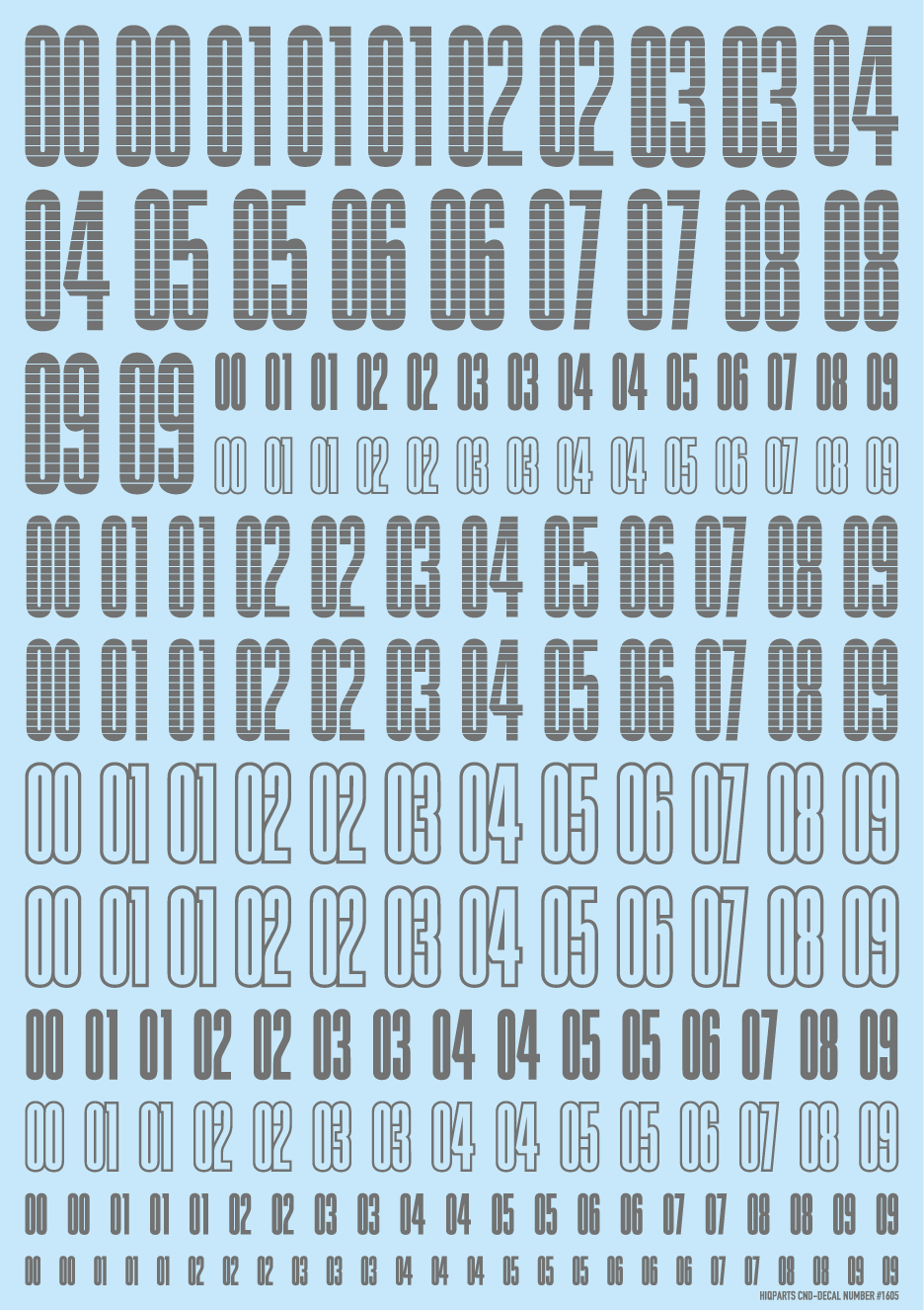 HiQ Parts CND Decal Number Gray (1pc)