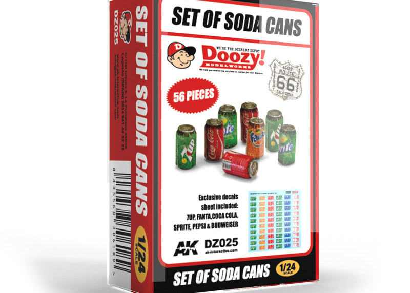 Doozy 1/24 Set Of Soda Cans resin diorama accessory