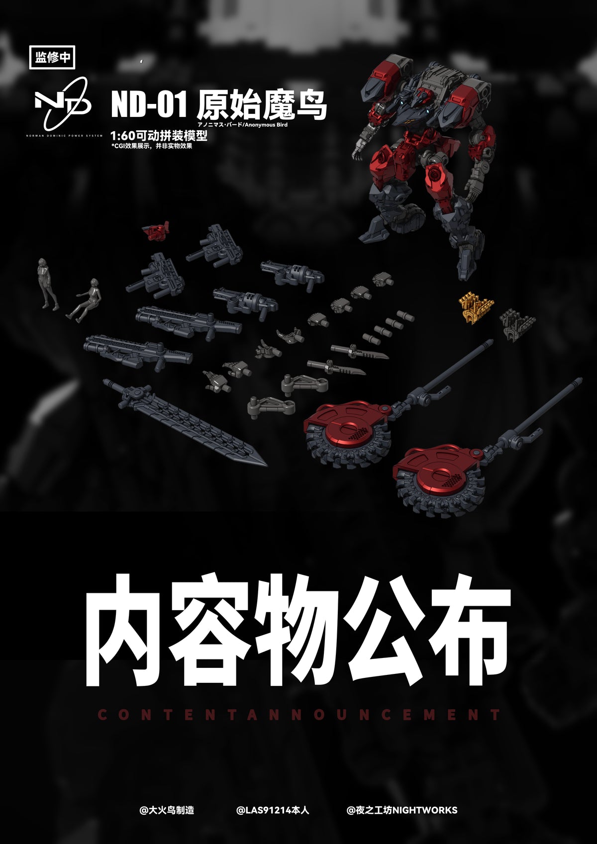 ND-01 Primordial Demon Bird 1/60 Scale Model Kit
