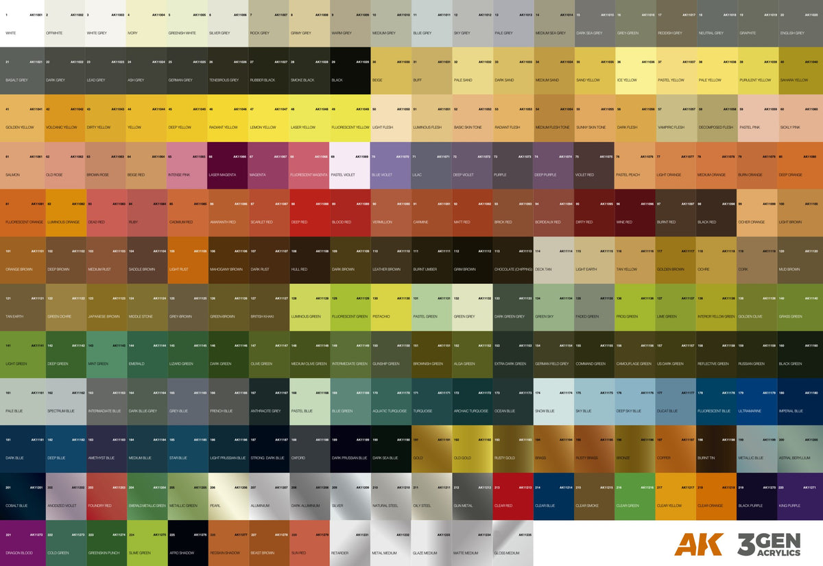 AK Interactive 3G Acrylics Briefcase - 236 Colors Full Range