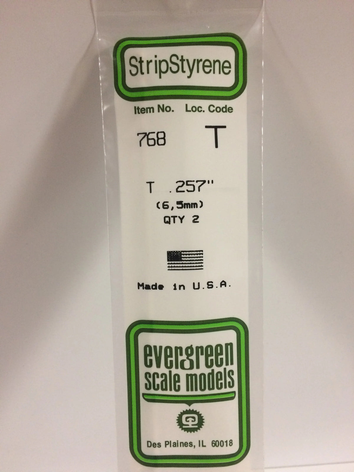 .257 T Shape Strip Styrene 4pk